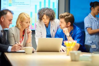 doctors and staff in a meeting