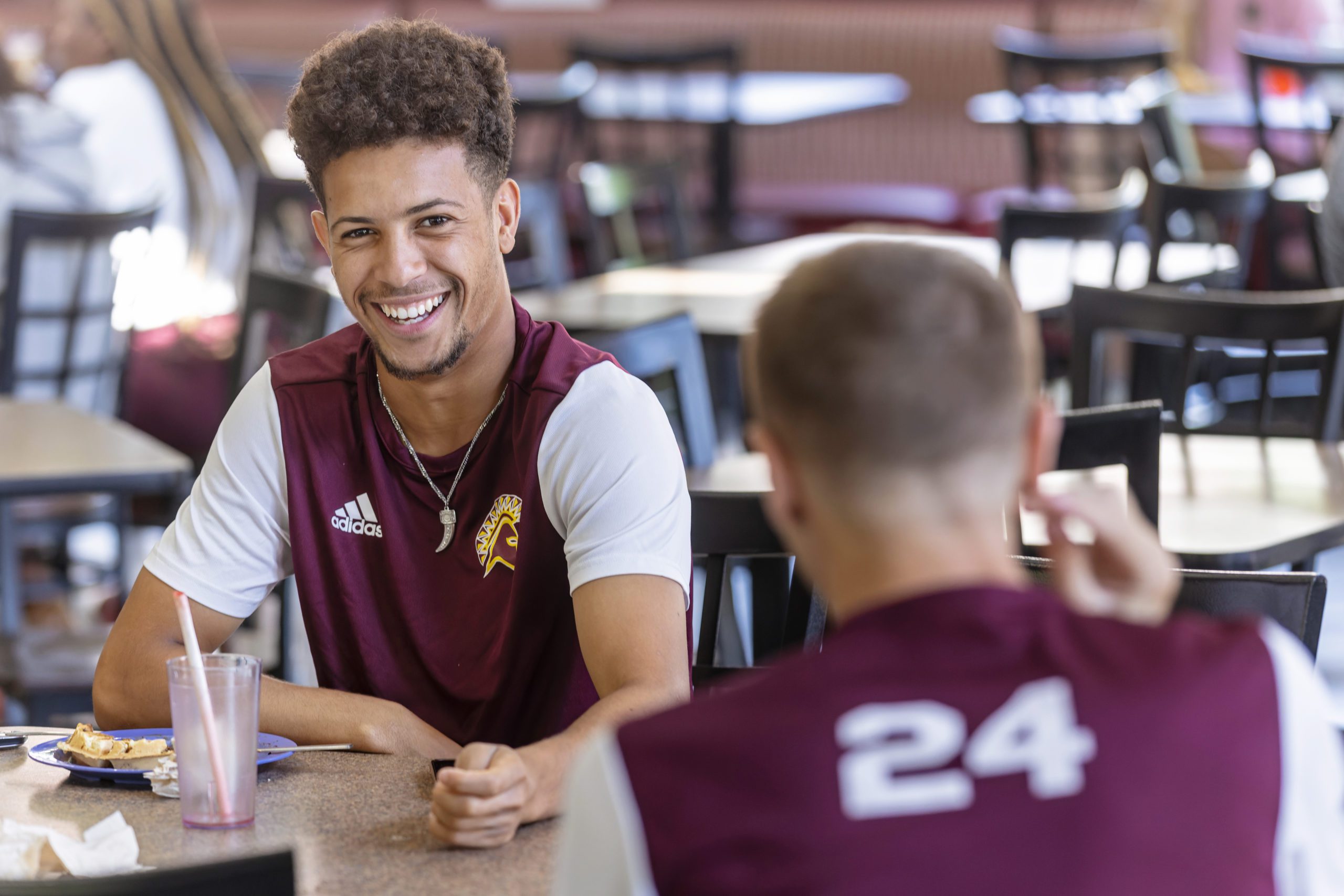 student talking