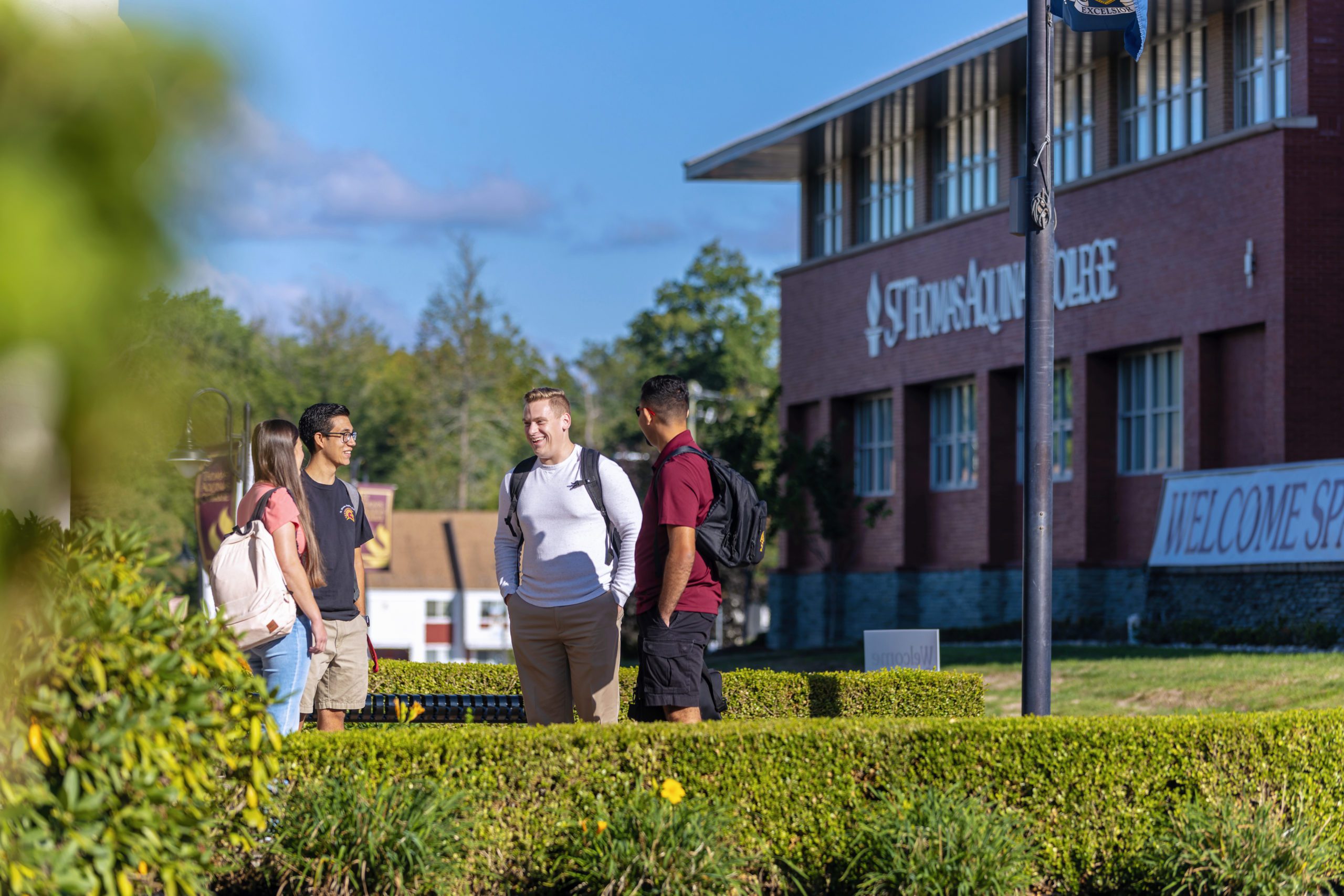 students on campus