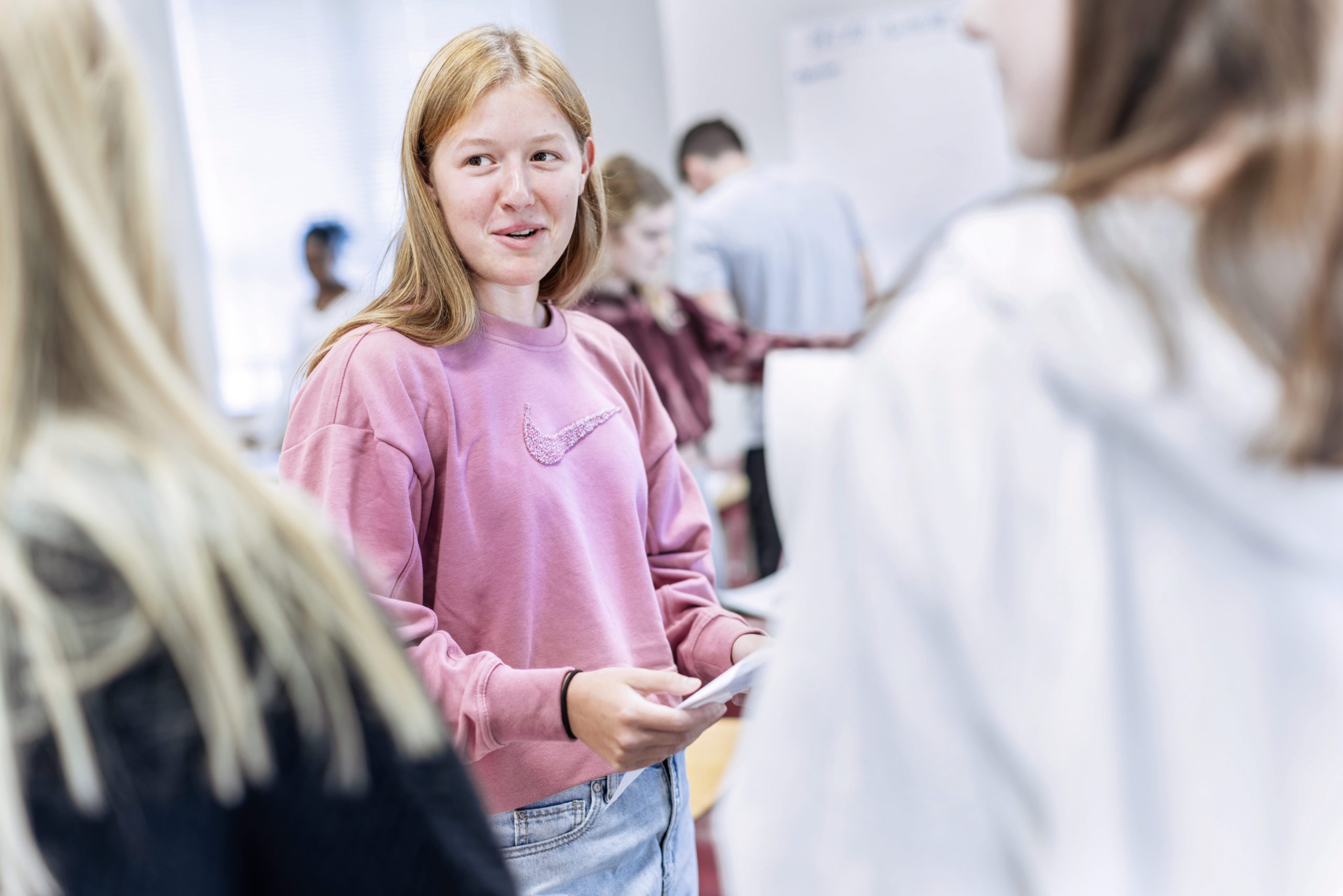 Students presenting in class