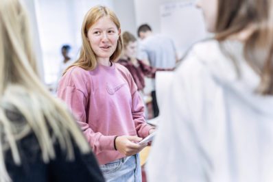 Students presenting in class