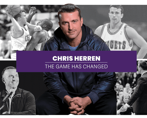 Chris Herren title - The Game Has Changed with background images of him during his basketball career.