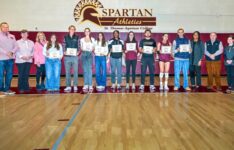 Athletes at award ceremony