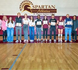 Athletes at award ceremony