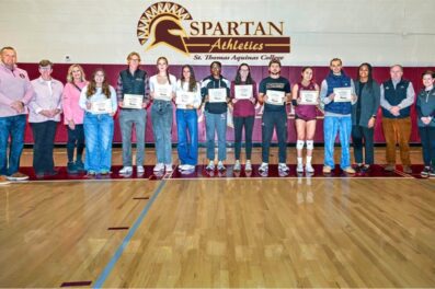 Athletes at award ceremony