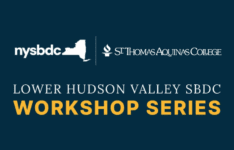 Lower Hudson Valley SBDC Workshop Series with nysbdc and STAC logo above text in white