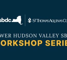 Lower Hudson Valley SBDC Workshop Series with nysbdc and STAC logo above text in white