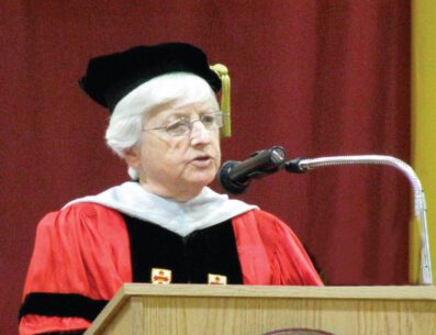 Sr. Joan Beairsto at Honors Convocation ceremony