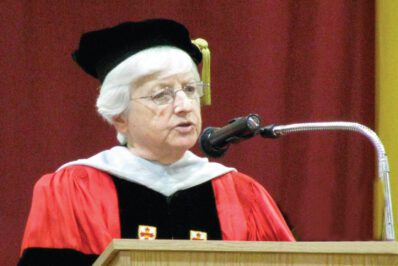 Sr. Joan Beairsto at Honors Convocation ceremony