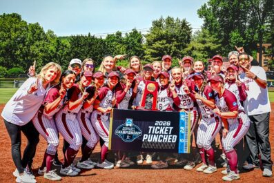 Women's Softball team with trophy